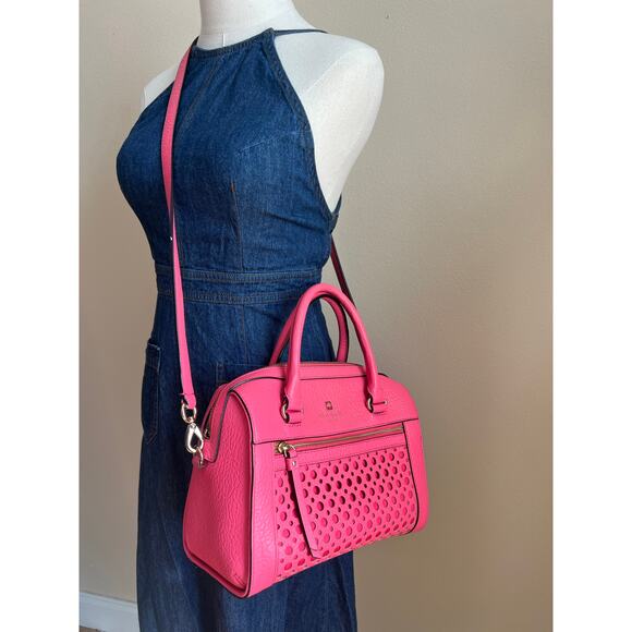 Kate Spade Perri Lane Bubbles Leather Crossbody Purse Pink Barbie Elle Woods - Picture 1 of 8